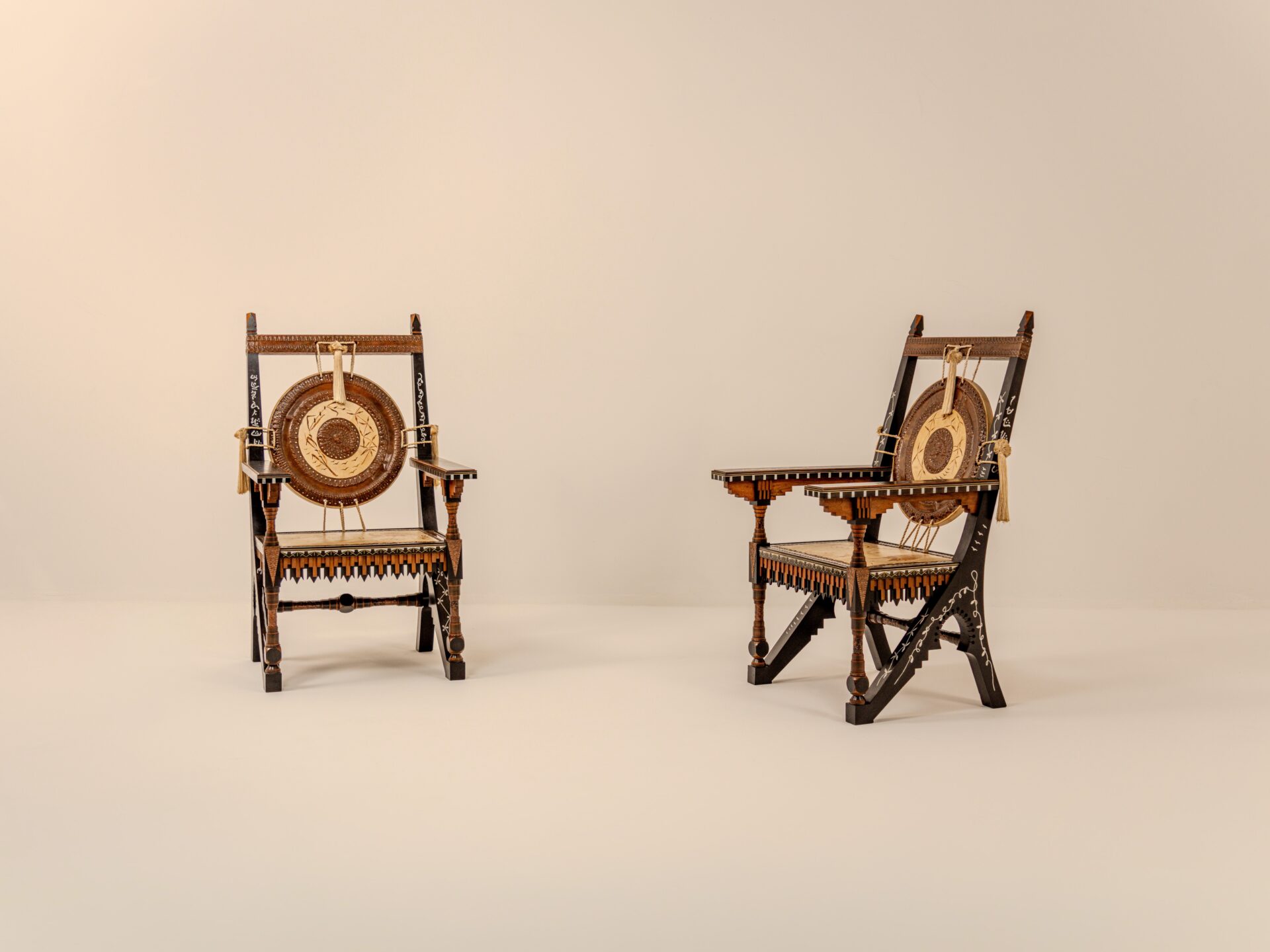 CARLO BUGATTI PAIR OF ARMCHAIRS CIRCA 1910