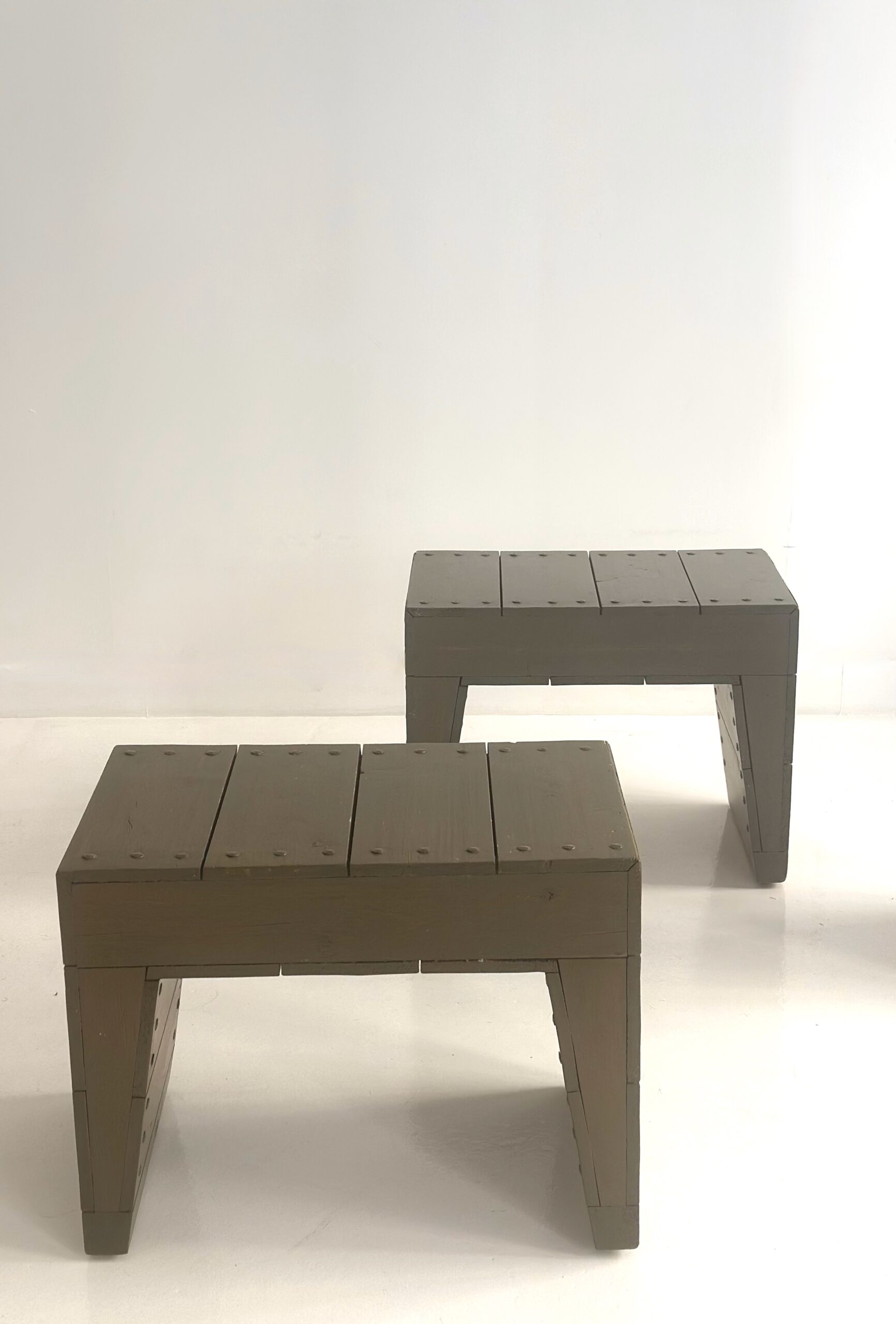 DOM HANS VAN DER LAAN PAIR OF STOOLS