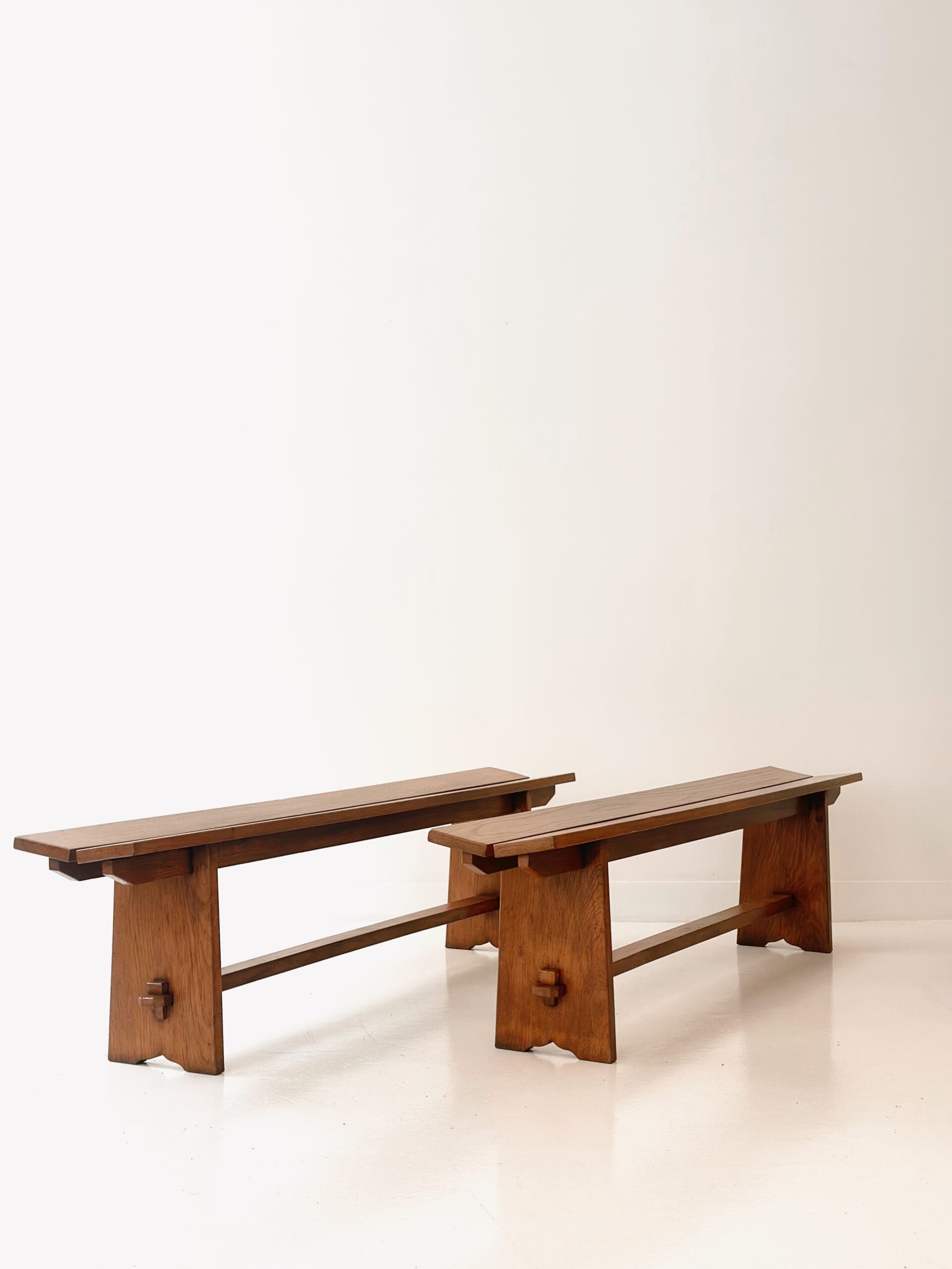 JOSEPH SAVINA PAIR OF BENCHES CIRCA 1950