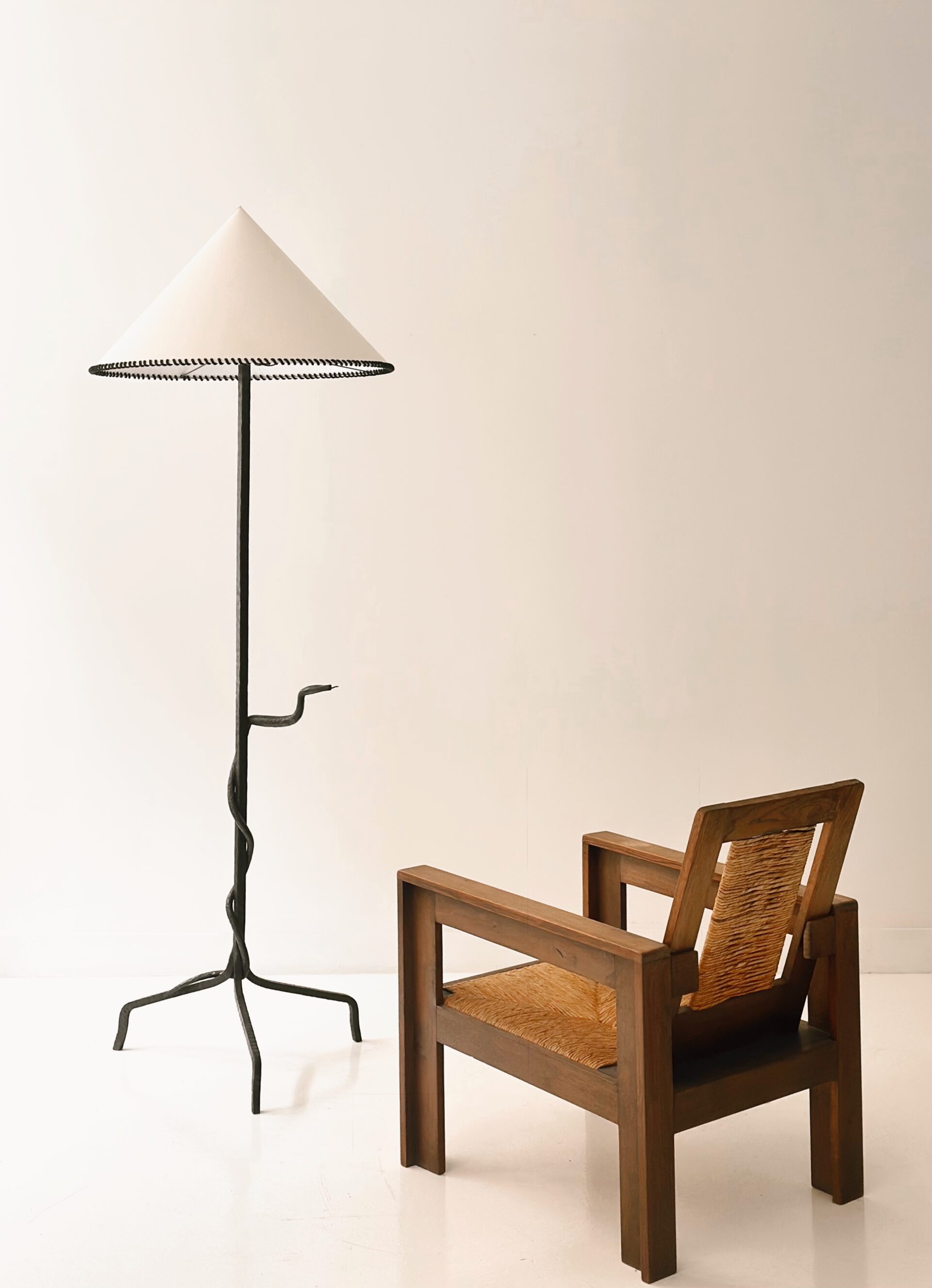 JEAN TOURET & ARTISANS DE LOZERE FLOOR LAMP CIRCA 1950
