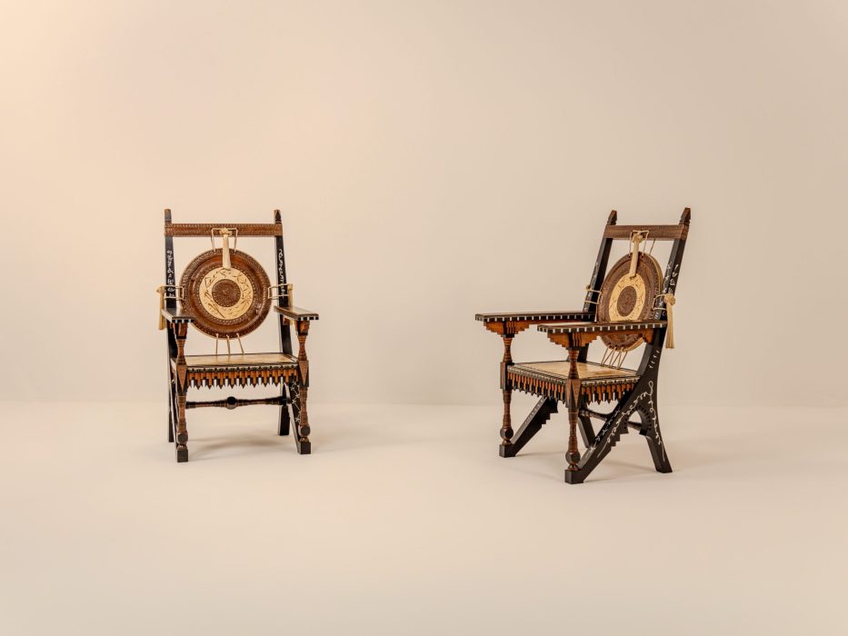 CARLO BUGATTI PAIR OF ARMCHAIRS CIRCA 1910