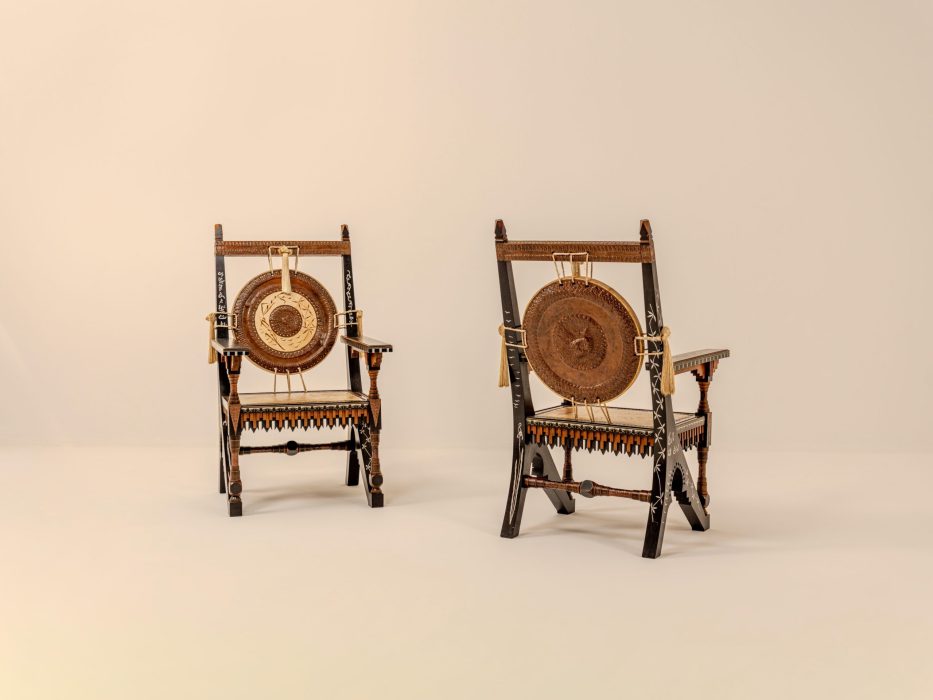 CARLO BUGATTI PAIR OF ARMCHAIRS CIRCA 1910