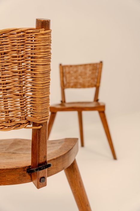 JEAN TOURET & MAROLLES SET OF 6 WICKER CHAIRS