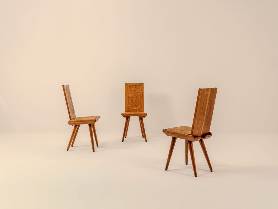 TOURET & MAROLLES 6 RUSH CHAIRS