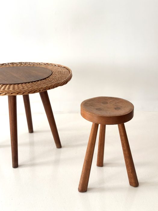 JEAN TOURET & MAROLLES WICKER COFFEE TABLE 1950