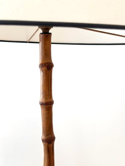 JACQUES ADNET TRIPOD BAMBOO FLOORLAMP