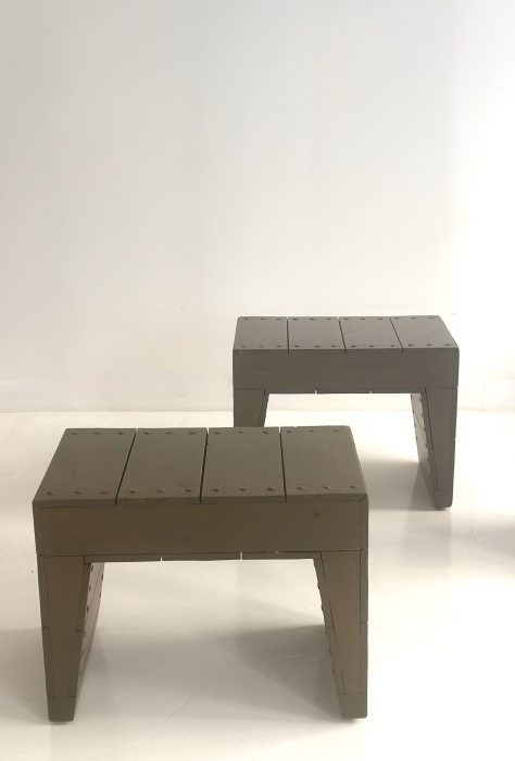 DOM HANS VAN DER LAAN PAIR OF STOOLS