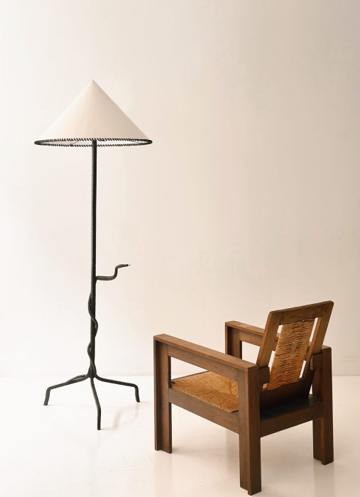 JEAN TOURET & ARTISANS DE LOZERE FLOOR LAMP CIRCA 1950