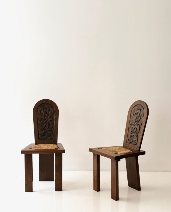 JOSEPH SAVINA PAIR OF SCULPTED CHAIRS CIRCA 1940