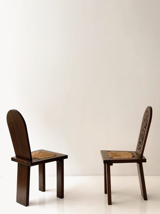 JOSEPH SAVINA PAIR OF SCULPTED CHAIRS CIRCA 1940